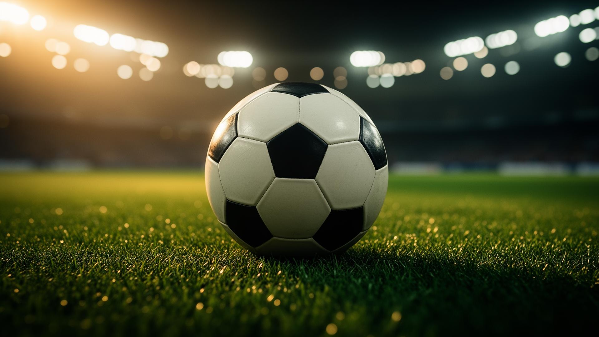 Pallone su campo da calcio